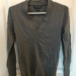 Banana Republic Silk Cotton Cashmere Grey V-Neck Sweater